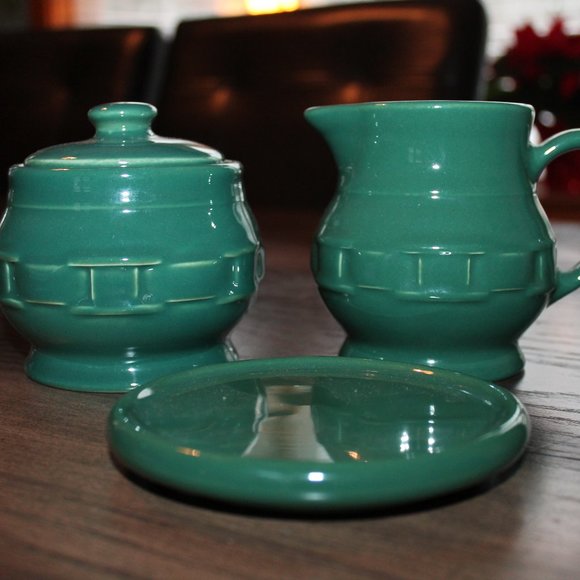 Longaberger Dining Longaberger Sugar And Creamer Set Ivy Green